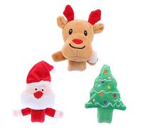 YARNOW 3pcs Christmas Slap Bracelets Lightweight Wrist Bands for Adults Soft Cotton Filled Xmas Party Wristbands Adorable Reindeer Tree Santa Circle Decoration