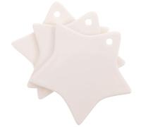 YARNOW 3pcs DIY Ceramic Pendants Blank White Surface for Drawing and Painting Crafts Sturdy Ceramic Material, for Anniversary and Creative Art Projects