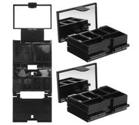 YARNOW 3pcs Empty Makeup Palette: Refillable Eyeshadow Blush Powder Dispensing Storage Box, 3-Grid Foldable Makeup Cosmetic Organizer Tray Palette