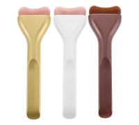 YARNOW 3pcs Flat Foundation Brush Foundation Applicator Thin Wide Tongue-shaped Brush Head Plastic Nylon Soft Comfort Precise Coverage for Women of Skin Types