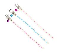 YARNOW 3Pcs Fluorescent Puppy Collar with Bell Skin Friendly Dog Neck Strap for Night Safety Durable Washable Glow Dark Pet Accessory Random Color