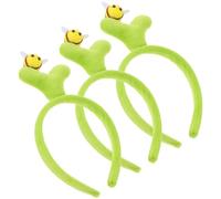 YARNOW 3pcs Green Insect Headbands Lightweight Fabric and Plastic Hair Accessories for Adults, Funny and Cute Nature-inspired Design, for Daily Beauty Routines and Halloween Party Cosplay