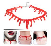 YARNOW 3Pcs Halloween Dripping Blood Necklace Red Scary Party Necklace Horror Masquerade Decor Material Realistic Fake Scar Accessory for Halloween Parties