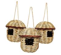 YARNOW 3pcs Hanging Bird Nest Straw Woven Bird House Durable Cozy Indoor Outdoor Home