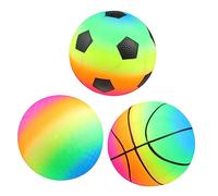 YARNOW 3Pcs Inflatable Rainbow Balls PVC Flapping Kickballs for Encouraging Active Fun and Coordination Development for Boys