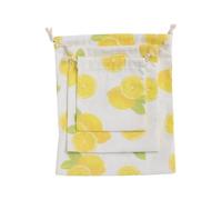 YARNOW 3pcs Lemon Storage Bags Cotton and Linen Drawstring Bags for Tea Leaf and Cookies Storage, Handmade with Fine Workmanship, for Class Exchange or Carrying Favourite