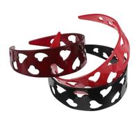 YARNOW 3pcs Love Heart Headband Plastic Wide Heart Shaped Headband with Teeth, Easy to Wear, for Women and Adult Wearers, Valentine’s Day Party and Indoor Office Meetings