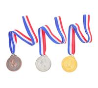 YARNOW 3pcs Metal Medals for Awards with Embossed Detailing Zinc Alloy and Polyester Assorted Color Versatile Recognition for Community Tournaments