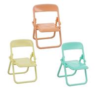 YARNOW 3pcs Mini Doll House Folding Chairs Simulation Armchairs in Yellow Green Pink Compact Backrest Models for Dollhouse Decoration and Photo Props