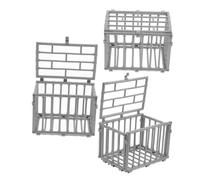 YARNOW 3pcs Miniature Cage Model Diy Mini Animal Enclosure for Boy Girl Creative Crafting Accessory for Dollhouses Farm Scenes Realistic Model Toy for Collectors
