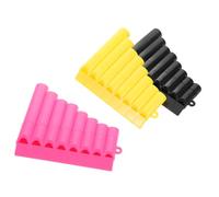 YARNOW 3pcs Pan Flute Tube Plastic Wind Instrument for Early Music Education Safe Durable and Friendly for Preschool and Home Use Yellow Black and Pink