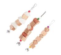YARNOW 3pcs Parrot Chewing Bite Resistant Bird Chew for Cage Hanging Natural Blocks for Mental Stimulation and Physical Health Suitable for All Parrots and Caged Birds Random Color