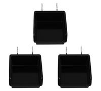 YARNOW 3pcs Peg Board Organizer Accessories Storage Bins for Pegboard Made of Pp and Iron, Square Shape, Easy to Carry and Firm, for Garage and Office Use