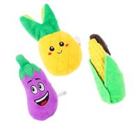 YARNOW 3Pcs Pet Plush Squeaky Set for Dogs and Cats - Corn, Pineapple, Eggplant Design - Interactive Sound Plush for Pet Play and Training