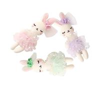 YARNOW 3pcs Plush Bunny Dolls Soft Small Stuffed Animal for DIY Crafting Easter Basket Stuffers in Pastel Green Purple Pink Colors Decorative Playmates