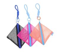 YARNOW 3pcs Portable Mini Mesh Makeup Bags with Zipper and Lanyard for Women Lightweight Travel Storage Pouches for Coins Lipstick Earphones Cards Breathable Tofu Mesh Organizer