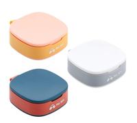 YARNOW 3pcs Portable Pill Box Organizer with 4 Compartments, Impact Resistant and Easy to Open, Travel Medicine Storage Case for Vitamins and Supplements Random Color