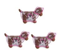 YARNOW 3pcs Puppy Raincoat for Small Dogs and Cats Lightweight Pet Rainwear Rose for Wet Weather