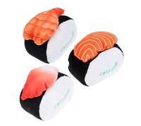 YARNOW 3pcs Salmon Sushi Toy Catnip Plush Toy for Kittens Interactive Catnip Molar Cat Teething Bite Chew Squeaky