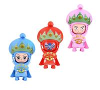 YARNOW 3pcs Sichuan Opera Face Changing Doll Set, Traditional Chinese Cultural Pvc Dolls with Four Facial Expressions, Tabletop Decoration Souvenirs for New Year and Random Color