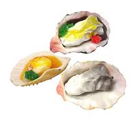 YARNOW 3pcs Simulated Seafood Model Set Realistic Scallop and Oyster Props for Food Photography Decorative Kitchen Display for Restaurant Decor