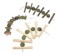 YARNOW 3pcs Small Animal Teeth Grinding for Hamsters Rabbits and Guinea Pigs - Natural Clover Grass Balls, Apple Branches, and Sweet Bamboo Chew Sticks for Molar Health and Biting Play