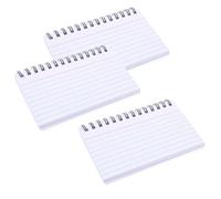 YARNOW 3pcs Small Spiral Notepad Memo Pads with White Paper and Aluminium Alloy Ring, Portable Index Cards for Daily Plan Notepads, Easy to Turn Pages, for School Bag and Writing Diary