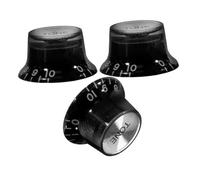 YARNOW 3pcs Volume Knob Caps for Guitar Replacement Turn Knob Black Abs Material Electric Guitar