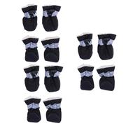 YARNOW 3pcs Warm Dog Shoes Non- Grippers Booties for Small and Large Dogs for Rainy Days and Indoor Use Black