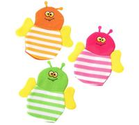YARNOW 3pcs Washcloth Bath Mitten Skin-Friendly Deep Cleaning Polyester Cotton Bath Gloves for Neck and Face, Adorable Animals Design Portable Body Scrubber