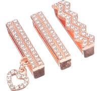 YARNOW 3pcs Watch Strap Rhinestone Charm Metal Decorative Ring | Pink Trio Set, Easy-use Ornament for Band Styling, Unique Rhinestone Heart Detail for Neat Finish