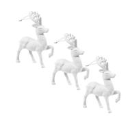 YARNOW 3pcs White Foam Reindeer Hanging Ornaments, Cute Cartoon Style Christmas Decoration for Window of The Mall, Home Decoration Prop That Creates A Happy Atmosphere