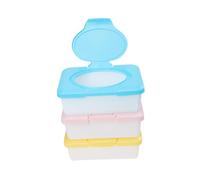 YARNOW 3pcs Wipes Container Plastic Reusable Wipes Case with Simple Design Convenient for Storage for Stroller and Dining Table Use Random Color
