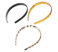 YARNOW 3pcs Women Plastic Headbands with Short Teeth Comb, 0.63in Wide Ergonomic Fit Hairbands for Secure Hold, Smooth Surface Retro Style Suitable for Office and Date Nights