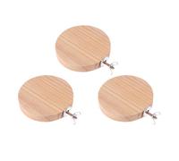 YARNOW 3pcs Wooden Pet Platform for Hamsters and Gerbils, round Shaped Beige Springboard, Sturdy Wood Material for Cage Play and Relax in Pet House