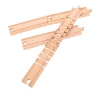YARNOW 3Pcs Wooden Train Track Accessories for Safe and Building Blocks for Expanding Train Track Collections and Creating Fun Railway Scenes