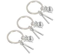 YARNOW 3pcs Zinc Alloy Musical Instrument Keychains Set with Safe and Sturdy Design, Silver Colour, Adorable and Unique Commemorative Style, for Car Keys Or Bag Accessories