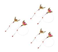 YARNOW 3sets Cat Fishing Rod Toys Interactive Toys for Pet Steel Wire Pet Cat Stick Bell 2pcs*3