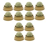 YARNOW 3sets Catnip Cat Bite Ball Pet Digestion Promoter Cat Snacks Candy Wall Stick Ball Toy Pet Supplies 4pcs*3