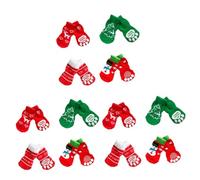 YARNOW 3sets Doggie Cat Socks Christmas Snowflake Deer Design Non-slip Pet Socks Warm Cotton Size m 4pair*3