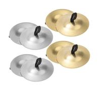 YARNOW 4 Pair Mini Drum Style Brass Finger Cymbals for Belly Dance Durable Hand Cymbals with Sharp Melodious Tones Easy to Use Dance Accessories for Beginners and Professionals Gold