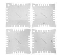 YARNOW 4 Pcs Guitar Measuring Tool Set Stainless Steel Multifunctional Guitar Notched Radius Gauge Measures Fretboard Radius Silver for Luthier Guitarist String Instruments Repair