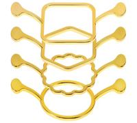 YARNOW 4 Pcs Metal Wax Seal Molds Set - Geometric Circle, Square, Hexagon Flower Shapes - Metal Craft Stamp Molds for Wax Seal Kits and Aromatherapy Candle Decoration