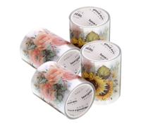 YARNOW 4 Rolls Pet Scrapbook Tape with Vintage Plants Pattern 2m Roll Decorative Tape for DIY Crafts Can be Torn by Hand for Scrapbooking and Christmas Decoration