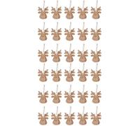 YARNOW 40 Pcs Christmas Deer Pendant Wooden Deer Head Christmas Ornaments Reindeer Unfinished Wooden Cutouts Home Decoration Diy Handmade Elk Slices Painted Tree Child
