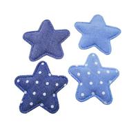YARNOW 40pcs Blue Embroidered Fabric Star Patches for Clothing and Backpacks, Iron-on Appliques for DIY Decorative Repair, Fabric Stars for Scrapbook and Shoes, Random Color