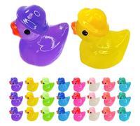 YARNOW 40pcs Luminous Mini Duck Figurines with Hats, Tiny Resin Garden Landscape Decoration, DIY Micro Landscape Miniature Figures for Dollhouse Accessories, Multi-color Set