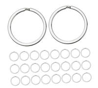 YARNOW 40pcs Metal Key Rings for Keys Silver Circular Split Rings Securely Closed for DIY Crafts and Keychains for Home Car