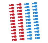 YARNOW 48pcs Wooden Human Shape Chess Pieces for Board Games Smooth Surface Pawns in Bright Red Blue Game Replacement Counters for Educational Travel and Home Use