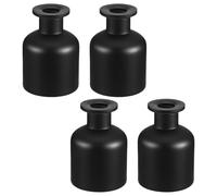 YARNOW 4pcs 150ml Matte Black Glass Reed Diffuser Bottles with Large Capacity for Essential Oil Blends, Decorative round Cylindrical Aroma Diffuser Bottles for Spa and DIY Home Fragrance